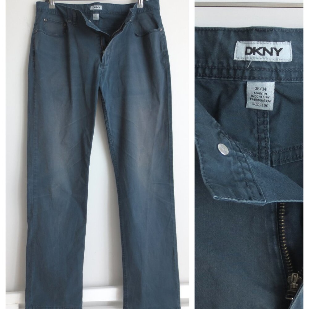 DKNY MEN'S JEAN SLIM STRAIGHT PANTS BLUE Sz-36